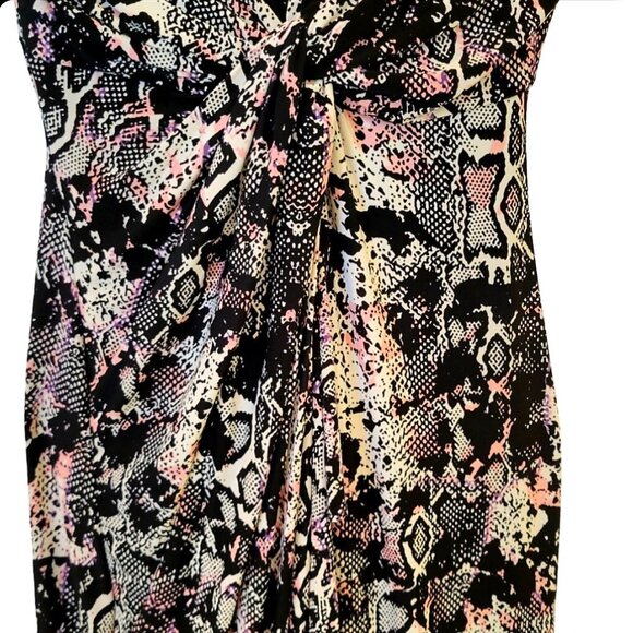 Fierce & Flirty: Thalia Sodi Snake Print Twist-Front Midi Dress – XXS - Picture 3 of 9